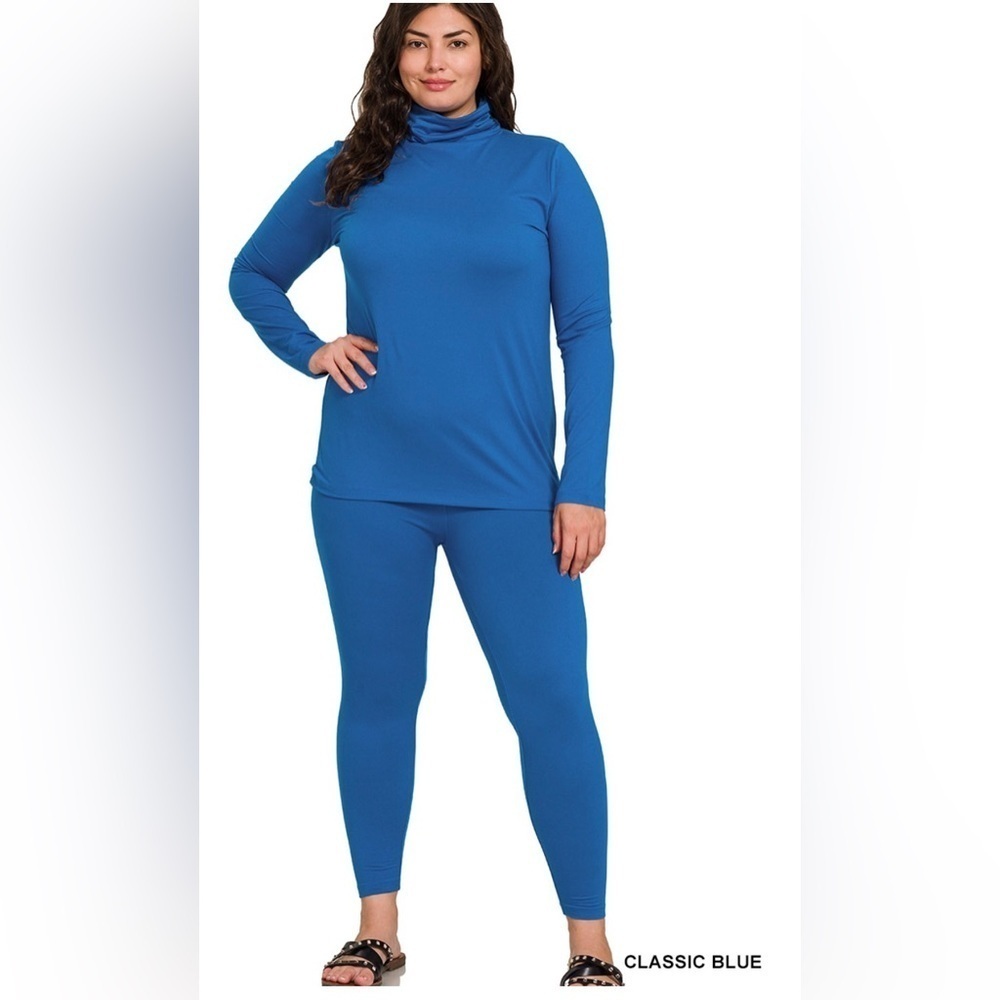 New!LAST ONE PLUS MICROFIBER MOCK NECK TOP & LEGGINGS SET Size 1X 2X 3X